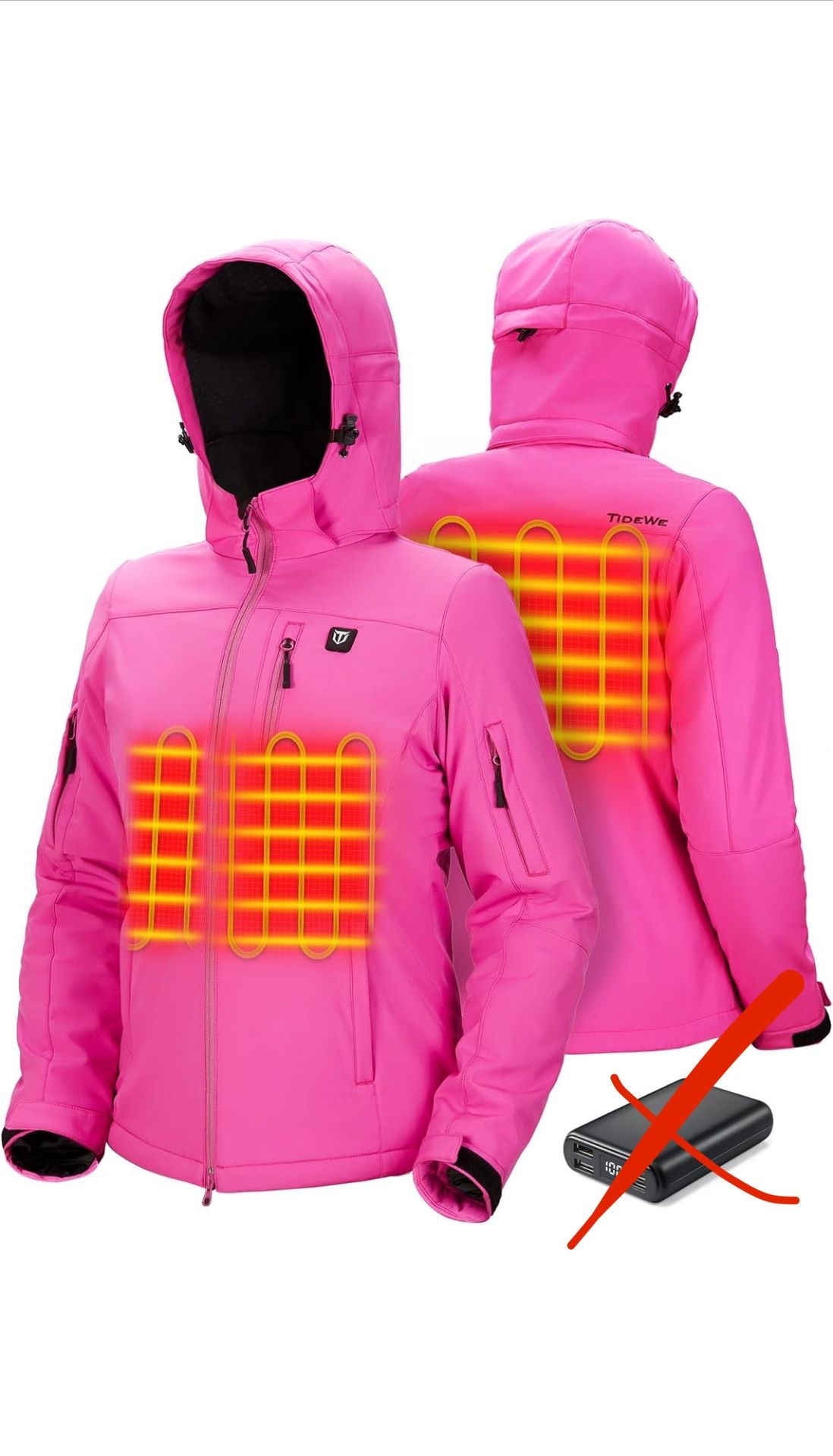 TIDEWE Heated Jacket for Women Pink