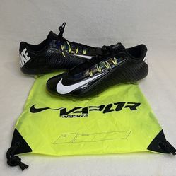 Men Nike Vapor Carbon 2.0 Elite Football Cleats Black Volt 631425-011 Size 15