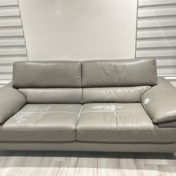 Gray leather Couch 