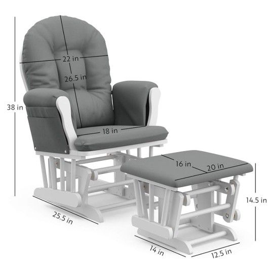 Glider Rocking Chair and Foot Rest