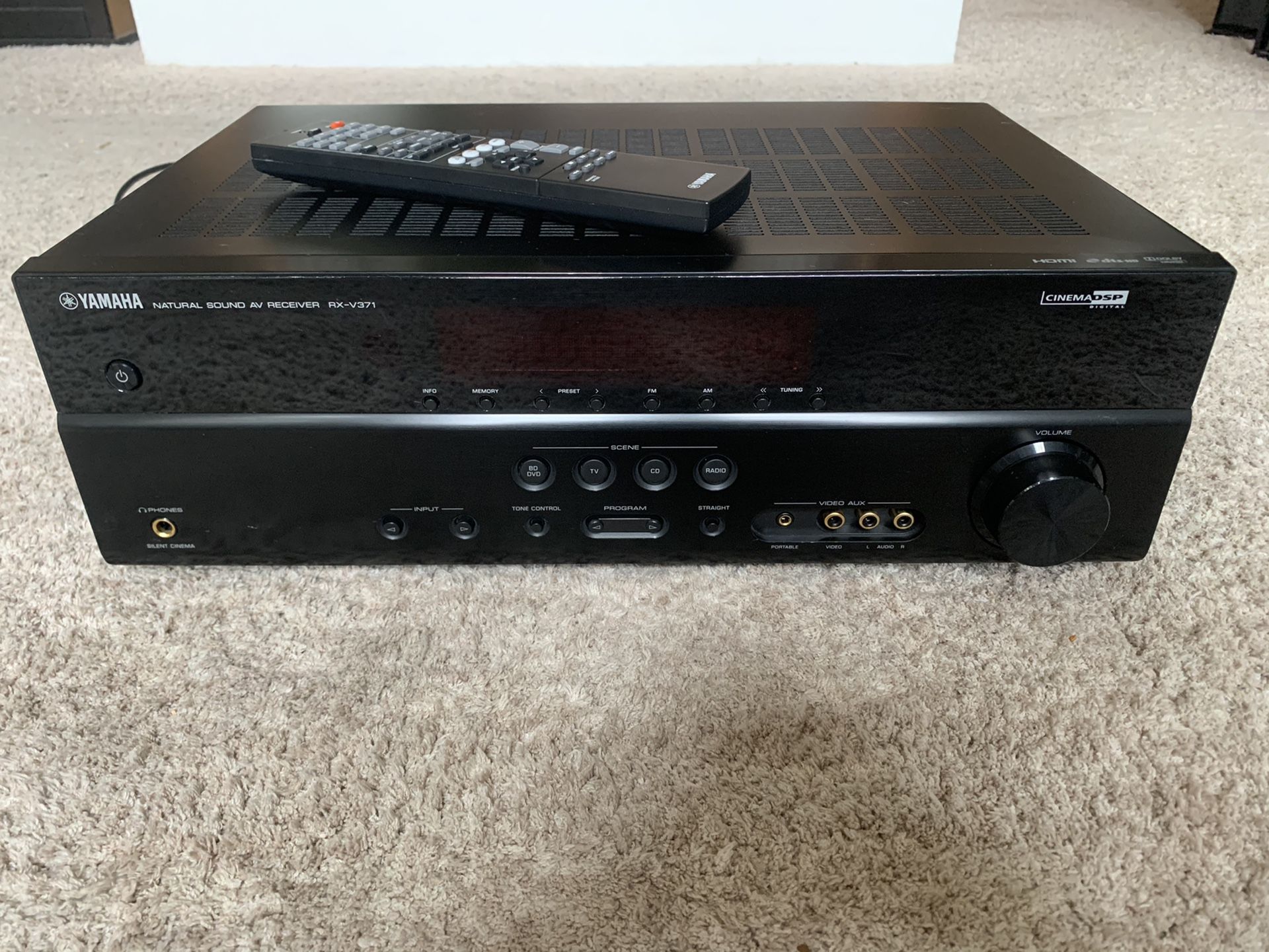 Yamaha 5.1 channel AV receiver with Bluetooth adapter home theater surround sound system for