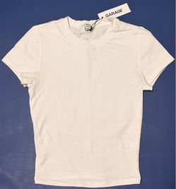 White garage baby tee