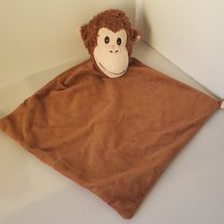Brown Monkey Animal baby Cubbie Security blanket Lovey Plush Zoo Jungle Knots 

