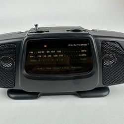 Sunstone Mini 8.5" Black Boom box AM FM Portable Radio RR2000 Tested a