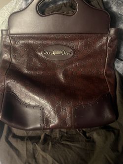 Authentic Large Brown Gucci Leather Bag 