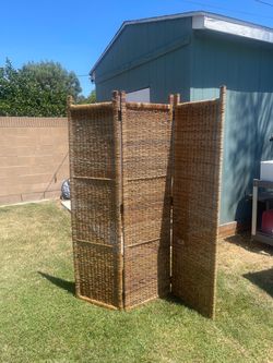 3-Panel Wicker Room Divider Screen