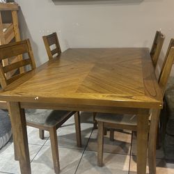 Dinning table and bench with chairs