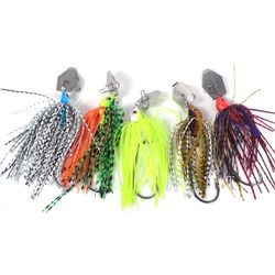 Diaowu 5Pcs Chatter Bait Fishing Lures Mix Color PK 0.38oz Bass Trout Pike