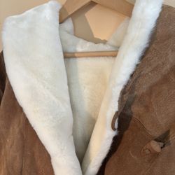Woman’s Leather Faux Fur Jacket