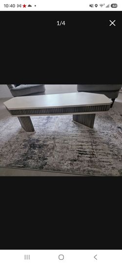 Modern Coffee Table with Fluted Base