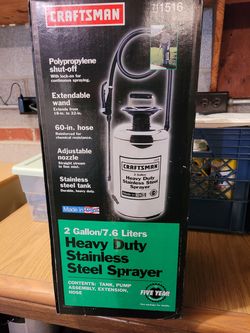 Craftsman 71516 2-gallon stainless sprayer, New $35