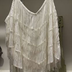 Torrid 2 White Sequin Fringe 
