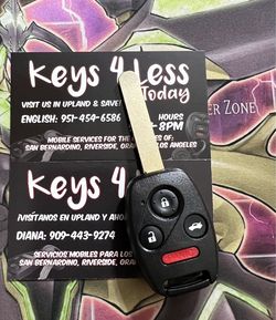 [$120 @ Pomona Indoor Swapmeet] 2003-15 Honda Acura Duplicate Key & Remote Copy (MDX, RDX, TL, Civic, Accord, Fit, CRV, HRV, Pilot, Odyssey, Ridgeline