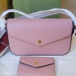 NWT Gucci Set Jumbo Monogram Mini Shoulder Bag Small Wallet