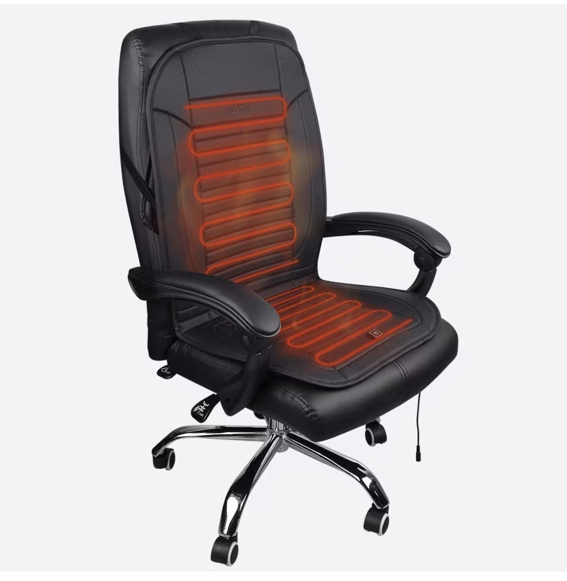 OLYDON Heated Seat Cushion with Pressure-Sensitive Switch and Overheat Protection Thermostat, with Power Adapter, Heating Pad for Office Chair, Home E