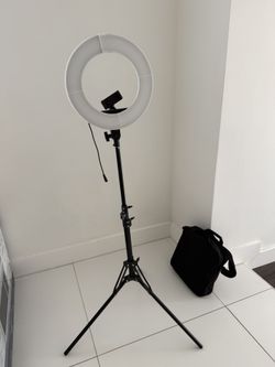 LED Ring Light with Adjustable Tripod, Phone Holder & Carrying Case
