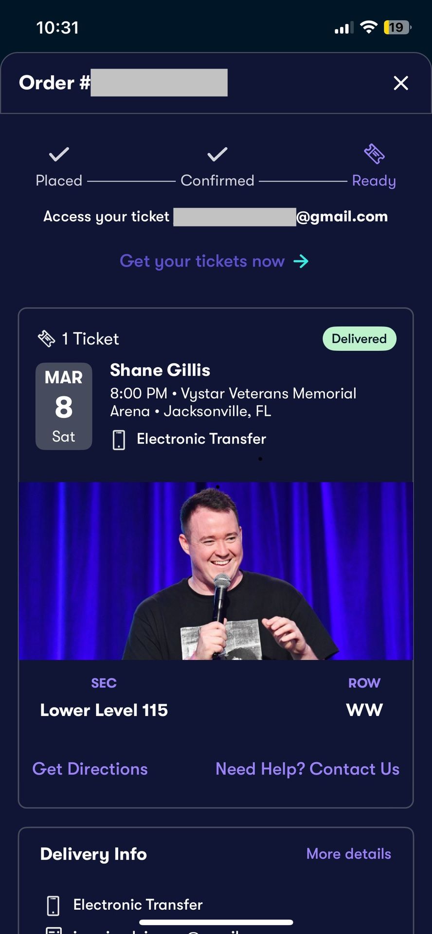 Shane Gillis Ticket (1) Vystar Arena [Sat, Mar 8]