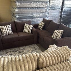 BROWN SOFA & LOVESEAT $799 