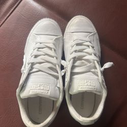 White Converse Leather