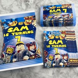 Roblox Birthday Party Theme Labels Stickers Wrappers Chips Waterlabels Cutouts