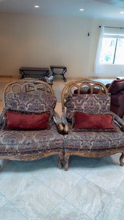 Wood and Upholstered accent chairs-4 available