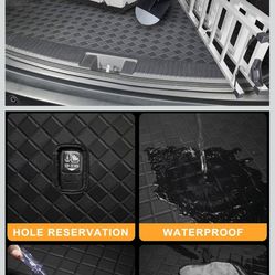 Trunk Mat & Backrest Mat Compatible with 2022-2026 Hyundai Tucson (with Bose Audio) - Custom Fit PU Leather Cargo Liner and Rear Backrest Protector- A