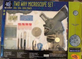 Two Way Microscope Set Edu Science 100x,300x,1000x power