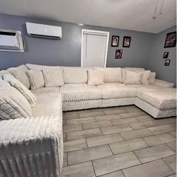 New Sectional Beige Financing Available $54 Down Payment 