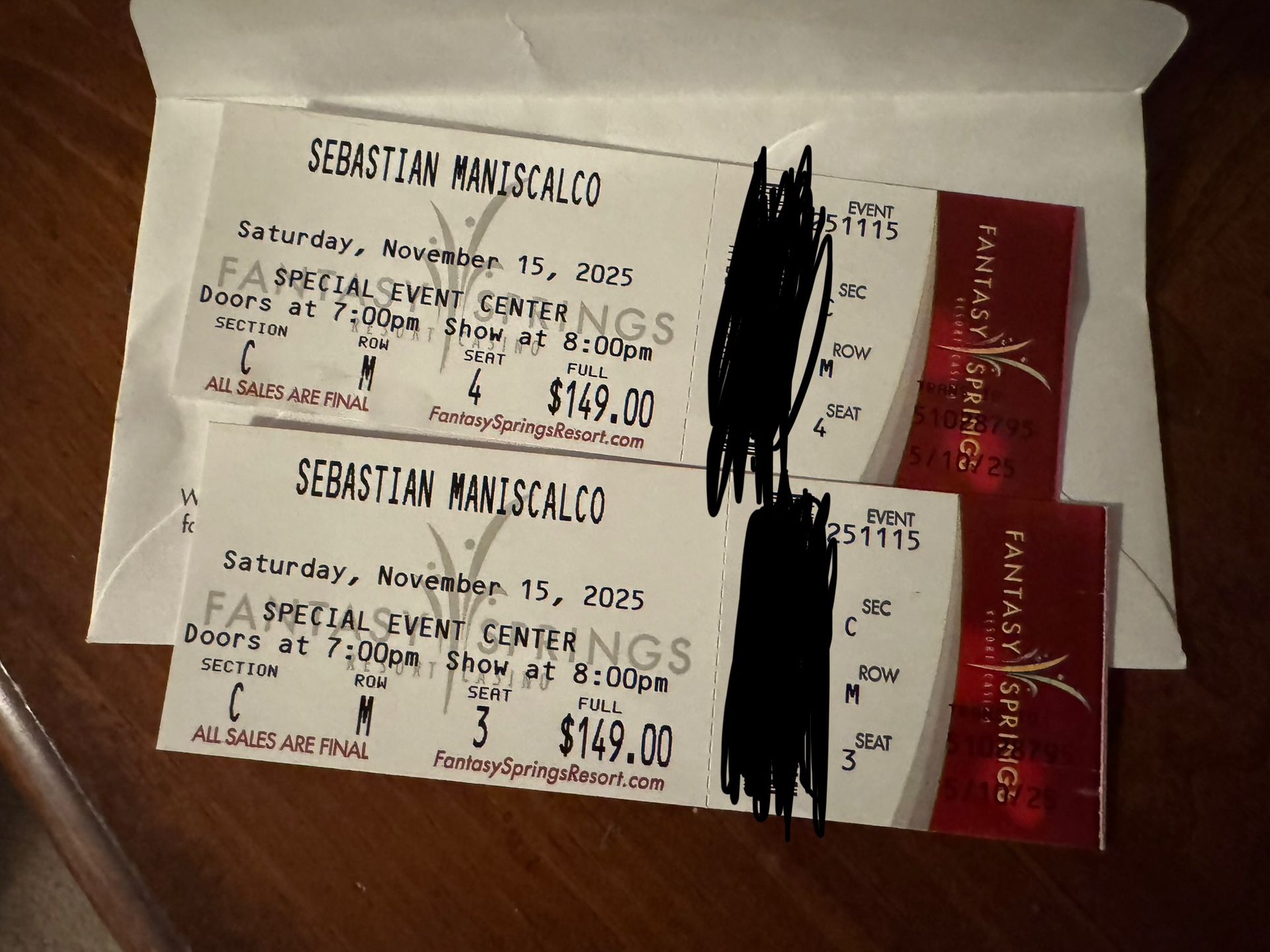 Sebastian Maniscalco - 2 Tickets