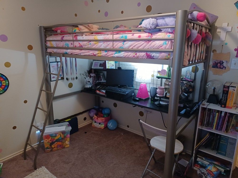 Twin Bunk Bed With Desk 