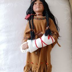 Native Indian Girl & Papoose (Porcelain)