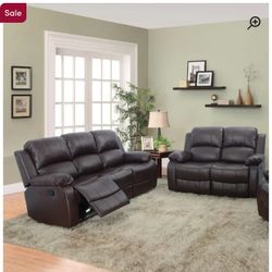 New Faux Leather Sofa And Loveseat 