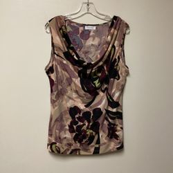 Women’s CALVIN KLEIN Polyester/Spandex Sleeveless Print Top… No Size Tag… Around a Size XL