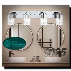 BONLICHT Modern Wall Bathroom Vanity Light Fixture 4 Light Chrome Metal