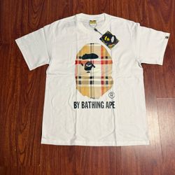 Bape Burberry White Tee 