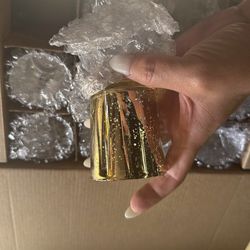Gold small candle vases
