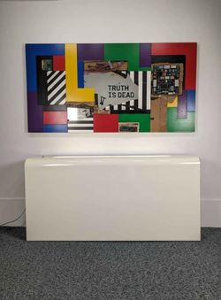 Italian Laminate Light Up Queen Headboard / Console Table