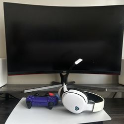 Ps5, Gaming Monitor, Controller and Headset 