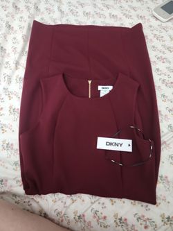 DKNY Burgundy Pencil dress with Tags