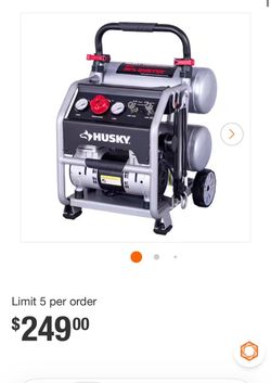 Used, like New, Husky Quiet 4.5 gallon air compressor