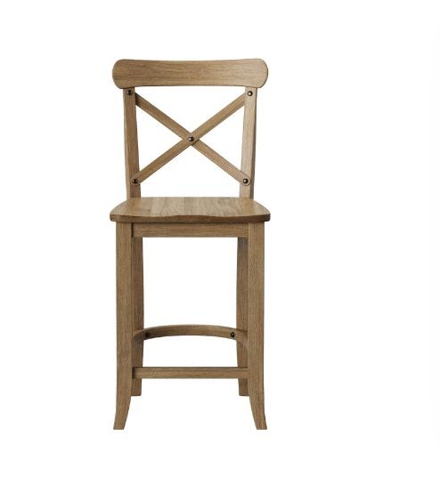 24" Litchfield X-Back Counter Height Barstool Beige - Thresholdâ„¢: Hardwood Frame, Non-Upholstered