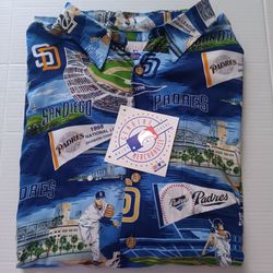 Size XXL San Diego Padres Men's Reyn Spooner Navy Button-Up Placket Shirt