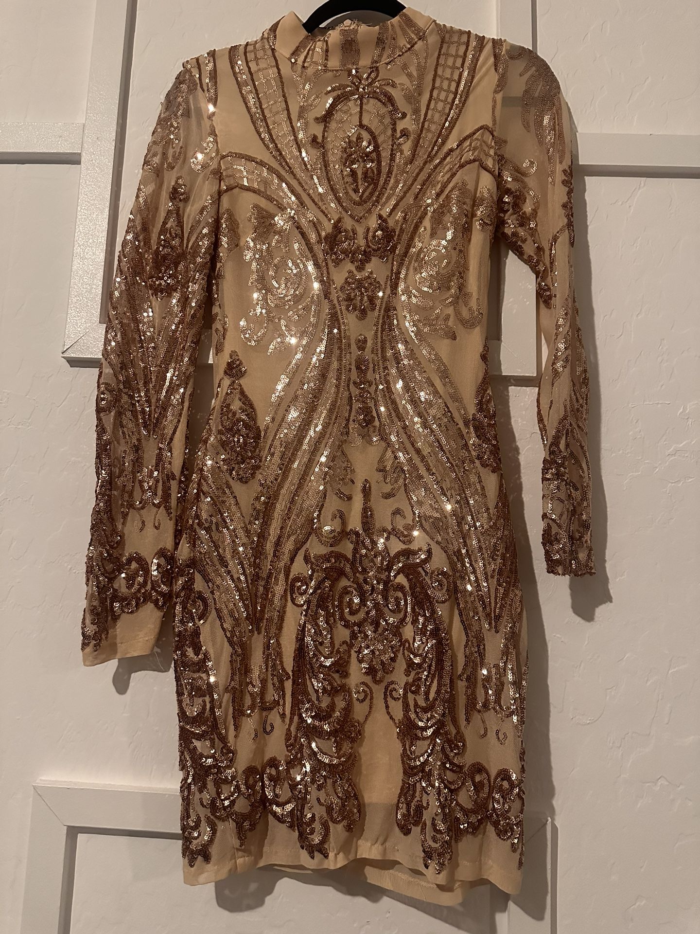 Short Gold Elegant Dress