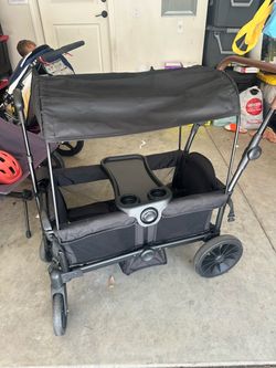 Double Stroller Wagon with Canopy