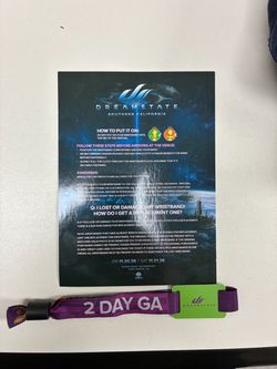 dreamstate one GA 2 day wristband