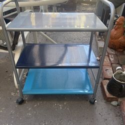 3 level metal utility cart