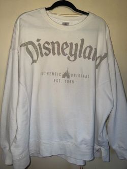 Disneyland Spirit Jersey Style Rhinestones Bling White Pullover Sweater - used