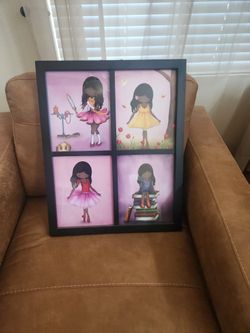 Beautiful Framed Glass Picture.