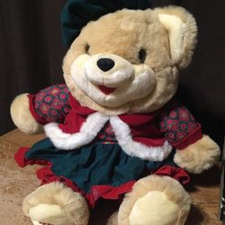 1996 MTY International Christmas Brown Teddy Bear 22 In Plush Stuffed Toy