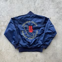 Vintage 80’s Golden State Boxers Association Embroidered Satin Bomber Jacket  